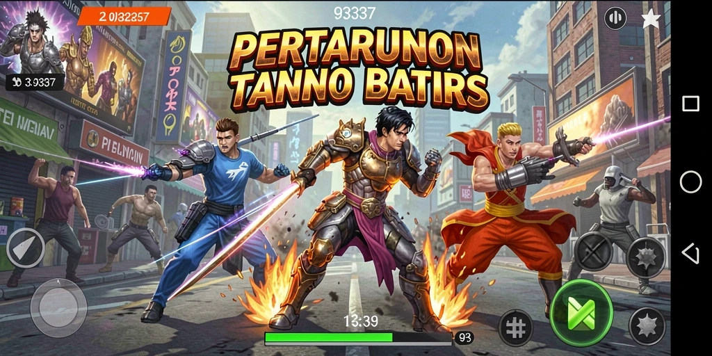 Tangkapan layar menunjukkan aksi gameplay intens dalam 93337.