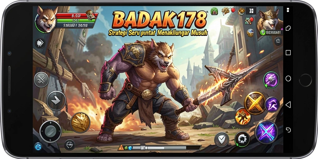 Tangkapan layar menunjukkan aksi strategi mendebarkan di BADAK178.