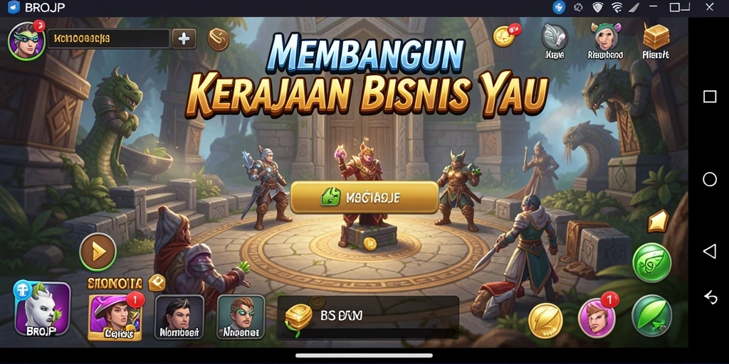 Tampilan gameplay BROJP yang menarik dan dinamis sebagai game Tycoon.