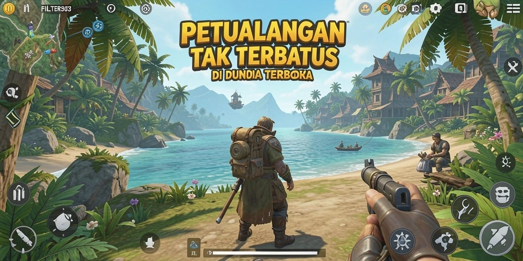 Gameplay menarik dari FILTER303 di dunia terbuka yang luas.