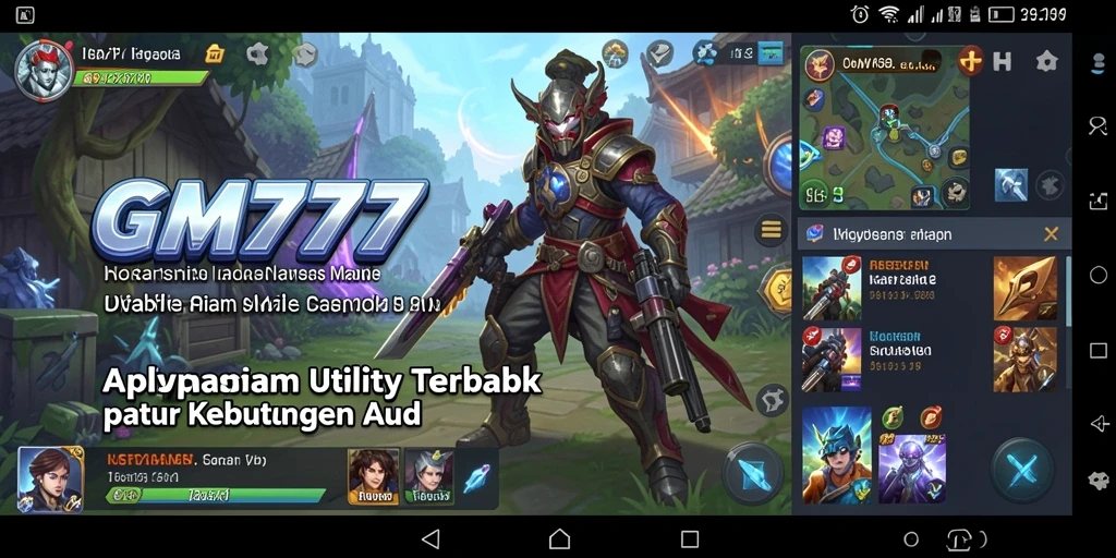 Screenshot menampilkan antarmuka pengguna GM777 yang sederhana dan fungsional.