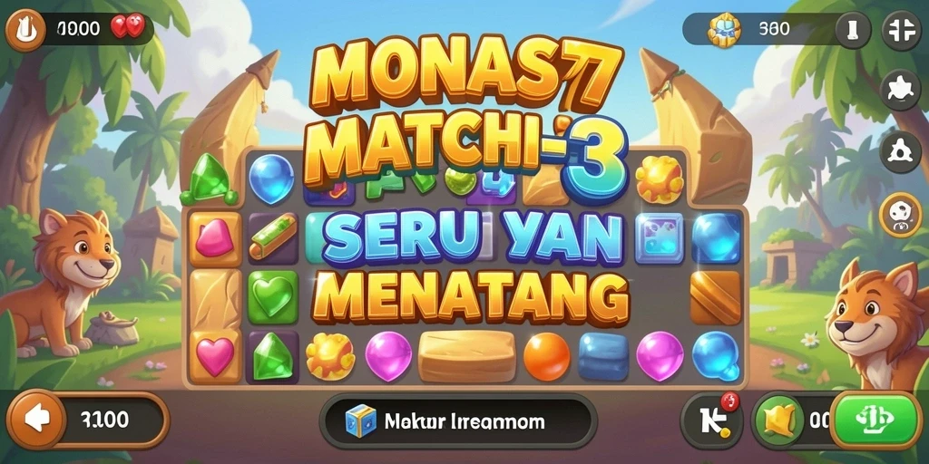 Screenshot gameplay MONAS77 menampilkan momen seru mencocokkan elemen.