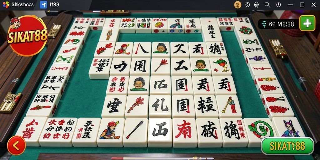 Screenshot SIKAT88 menampilkan gameplay Mahjong yang menarik dan penuh strategi.