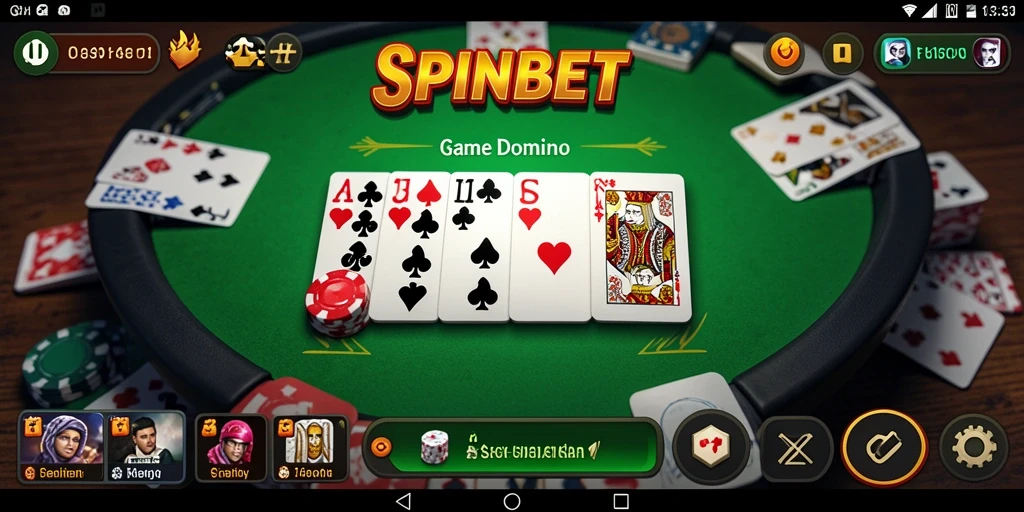 Screenshot gameplay SPINBET dengan tampilan Domino yang menarik.