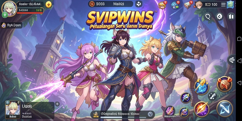 Tampilan gameplay menarik dari SVIPWINS yang penuh warna anime.