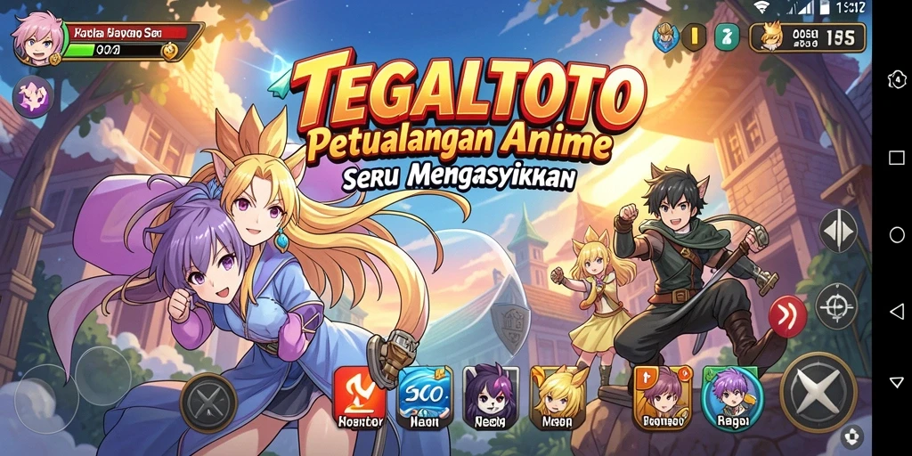 Tampilan gameplay yang penuh warna dan karakter Anime yang unik.