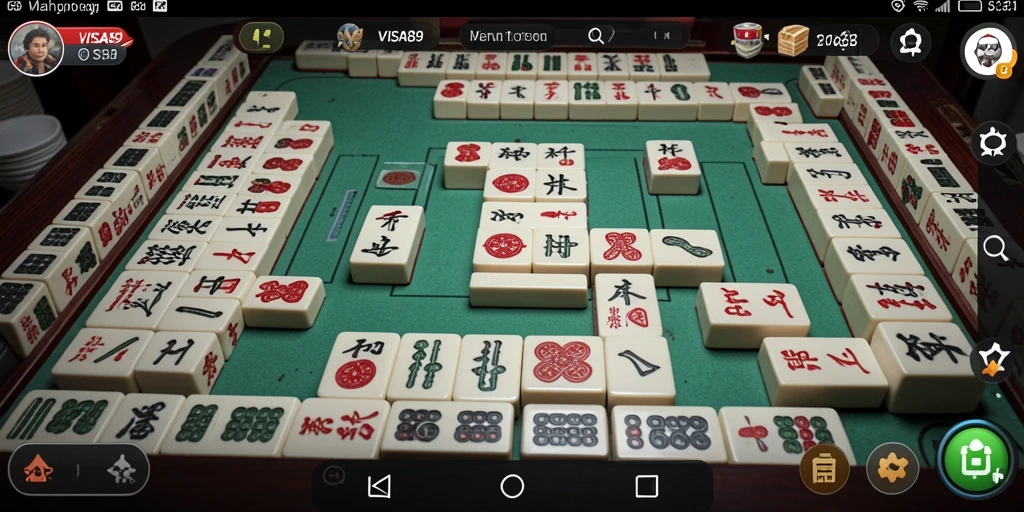 Screenshot utama VISA89 menunjukkan gameplay Mahjong yang menarik dan menantang.