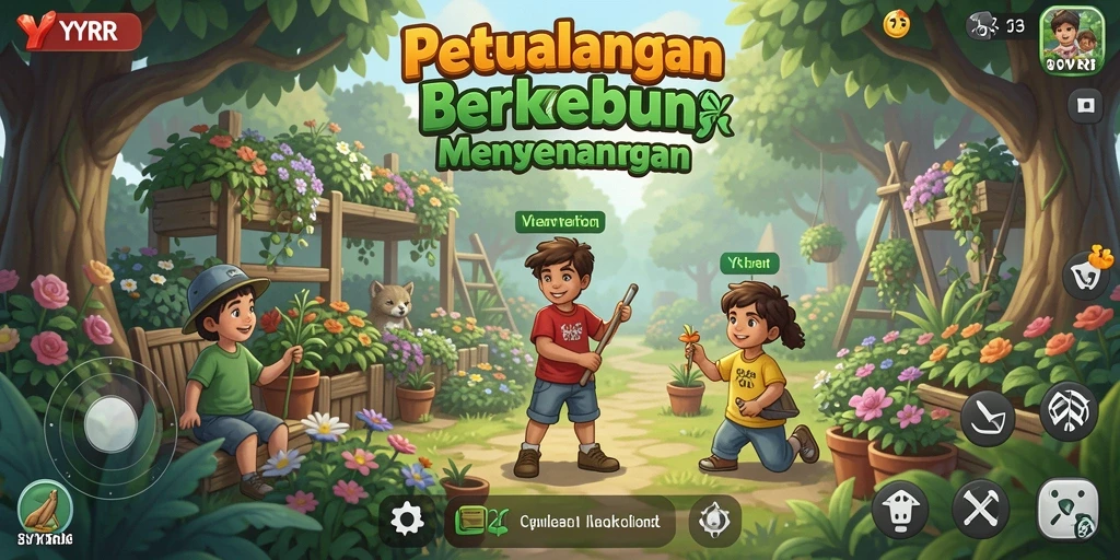 Tampilan gameplay seru dalam dunia pertanian YYRR.
